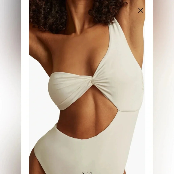 Reiss Celia Cutout One-Shoulder One-Piece Swimsuit Size 10 MSRP $190.00 - Picture 3 of 8
